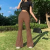 Women's Pants 2023 Women Close-fitting Flared Solid Color Elastic High Waist Trousers For Shopping Dating Vacation Office School Party