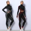 Active Sets 3 PCS Bra Bra Long Top Set Set Stest Sport Suct Sportswear Outfit Fitness Athletic Wear Tymal Seamless Trabout для женщин