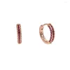 Hoop oorbellen 7 kleuren Micro Pave CZ Mini Small Cute Huggie Earring eenvoudige minimale trendy klassieker voor vrouwen