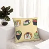 Cuscino Tessili per la casa Biancheria da letto Cuscini Accessori decorativi Quadrato Nessuno sbiadimento Personalizzato Cute Body Sleep Camera da letto Divano Pad Cartoon Foods