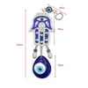 Klasyna Smycze Lucky Eye Hamsa Glass Evil Charm Biecin Sier Kolor Kolor Peyring Łańcuch klawiszowy Wiszący biżuteria dla kobiet mężczyzn E Dhy2L