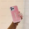 Fashion Furry Pink Wool Phone Cases Designer Case Luxury Brand Gold Y Phonecase For IPhone 14 Pro Max Plus 13 12 11 Case 5 Colors Cover New