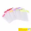 Fashion Nylon Soap Mesh Bag Mesh Net för Foaming Cleaning Bath Soap Net Väskor Färg slumpmässigt