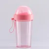 Water Bottles FSILE Fashionable Simple Double Drinking Cup Straw Couple Dual Purpose Kettle Student Net Red
