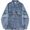 Damesjacks Vintage denim jas Vrouwen 2022 Spring herfst streetwear overjas vrouwelijke losse eenzame borsten vaste jeans jas getij G930