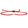 Bracelets de charme Une belle pierre de zircone cubique Mini pêche amour coeur bracelet femmes émail blanc petit mignon chaîne rouge bijouxcharm D Dh5Pw