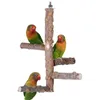 Autres fournitures pour oiseaux Jouets pour perroquets Bite Toy Swing Bell Pepper Wood Activity Station Rack