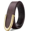 Fashion Buckle ￤kta l￤derb￤ltesbredd 3,8 cm 3 stilar mycket kvalitet med boxdesigner m￤n kvinnor m￤n b￤lten aaa09726