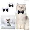 Ropa para perros, bonito collar de esmoquin de gato a la moda, pajarita negra, cachorro ajustable para mascotas pequeñas, bodas, fiesta de cumpleaños, aseo