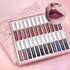 Lipgloss-Make-up-Lippenstift-Set, 24 Farben, mattes, flüssiges Lippenstift-Set, wasserfest, langlebig, antihaftbeschichtet, verblasst nicht