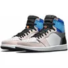 أعلى جودة مربع القفز nike air jordan retro 1 jorden 1s off white travis scotts 1S أحذية كرة السلة للرجال و جامع محظوظ الأخضر الداكن موكا الظل أحذية رياضية نسائية