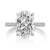 Vintage oval corte 4ct laboratório diamante promessa anel 100% real 925 prata esterlina noivado anéis de casamento para mulher jóias232g