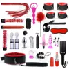 Articles de beauté BDSM Adultes Bondage Ensemble Menottes Fouet Fessée Plug Anal Gode Vibrateur Sexy Jouets Pour Femmes Couples SM Jeu Accessoires Érotiques