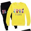 Ensembles de vêtements Cartoon Robloxing Piggy Toddler Boy Automne Vêtements ONECK Set à manches longues Tshirt Children Girls Sweatshirt Drop de Dhdst