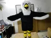 2022 langes Fell Schwarz Weiß Vogel Fursuit Maskottchen Kostüm Pelzigen Walking Kleidung Anime Kleid Overall Halloween Weihnachten Parade Anzug