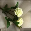 Ghirlande di fiori decorativi 1Pc Rose di seta artificiale Bouquet di rami lunghi Beautif Decorazioni per la tavola di casa di nozze Disporre Goccia di fiori finti Dhrzy