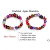 Bracelets de charme atacado7 chakra cura cristais lascas de pedra natural fios solteiros mulheres ametistas jasper agate lazi reiki gota del dh70d