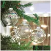 Décorations De Noël 6Cm 8Cm 10Cm Boules D'ornement Remplissables En Plastique Transparent Diy Pendentif Boule Suspendue Pour La Fête De Mariage De Vacances Drop Del Dhvya