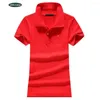 Kobiet Polos Summer Damskie Bawełniane krótkie koszulę polo Casual Lapel Ladies Logo Slim T-Shirt TEE TOP