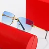 Men óculos de óculos de sol Designer de luxo feminino Óculos de sol Moda Lente Butterfly Pantera de ouro Cabeça clássica Anti-azul Proteção de radiação de luz Óculos