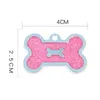 Bone Dog Tag Ciondolo collare per animali domestici Collana in lega di zinco Scritte laser fai-da-te Animali domestici Cani Informazioni Etichette vuote