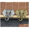 Spille Spille Gioielli vintage Grande elefante Spilla placcata oro per le donne Strass di cristallo Distintivo animale Abito Sciarpa Pin Lega Goccia De Dhner