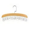 12 haken houten hangers rekken met roestvrijstalen sjaalhaken gelijkspel riem stoffen hanger organisator bb1223