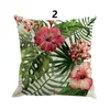 Pillow Plants Case 45 Cm Polyester Fabric Car Chair Decorative Covers Green Leaves Square Throw Cover