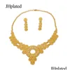 Pendientes Collar Dubai Chapado en oro Conjunto de joyas Ollares Boda Regalos nupciales Fiesta africana Conjuntos de joyas redondas para mujeres Drop Deli Dh7Fx