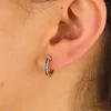 Hoop oorbellen 7 kleuren Micro Pave CZ Mini Small Cute Huggie Earring eenvoudige minimale trendy klassieker voor vrouwen