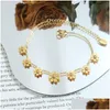 Kette Link Armbänder Chic Nette Daisy Blume Charm Armband Für Frauen Koreanische Mode Titan Stahl Schmuck Pseras Großhandel Drop Deli Dhruj