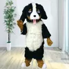 Färgglada Bernese Mountain Dog Mascot Costumes Furry Soft Short Plush Jumpsuit Halloween Xmas Puppet Clothing Dress Suit Suit