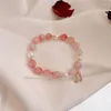 Bangle Pink Natural Crystal Note Armband National Stone Buckle Lucky Armband