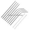 Drinking Straws 6X266Mm Colorf Stainless Steel Sts Reusable Straight And Bent St Cleaning Brush For Kitchen Bar Drop Delivery Home G Dhb59