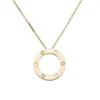 Designer Love Circle Pendentif Collier Lettre De Mode Colliers pour Hommes et Femmes Cadeau Saint Valentin Plaqué Or 18k Bijoux De Luxe