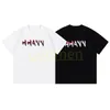 M￤n kvinnor sommar t shirt herr mode f￤rgklippt brev tryck tees par streetwear kl￤dstorlek xs-l