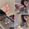 Orecchini a cerchio Huggie Corea Fashion Round Pearl Stud per le donne Colore oro Accessori dolci Gioielli Earstuds Regalo per ragazze Drop Deliver Dhaac