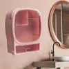 Storage Boxes Makeup Organizer Wall-Mounted Dustproof Cosmetic For Dresser Women Plastic Bathroom Rack Case
