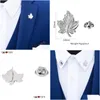 Pins Brooches Pins Savoyshi Sier Color Brooch Suit Sweater Collar Lapel Metal Pin Leaves Accessories Drop Delivery Jewelry Dhrs6