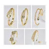 Bangle Gold Plated Metal Bracelet Charm For Open Bangles Micro Paved Zircon Snake Panther Animal Luxury Design Party Confidencebangl Dhrzg