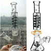 27cm de haut bobine congelable Bong narguilés base de bécher Dab Rigs tige inférieure Perc Recycler tuyau de fumée en verre avec bol de 14mm