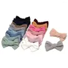 ヘアアクセサリー17pcs/lot baby haarspeldjes corduroy bow bow clip handmade barrettes ornaments for thrich girl 17 colors jfny101