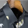 Men's Casual Shirts Summer Jungle Elephants Printed Male Luxury Short Sleeve Men Clothing Business Social Formal Dress Tuxedo