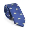 Bow slipsar formell polyester jacquard slips för män bilmönster halskläder slips bröllopsfest