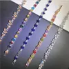 Link Bracelets 12pcs/ Dozen Brand Design Fashion Heavy Industry Color Zircon Bracelet Real Gold Plating Colorful Rose