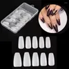 False Nails Lamemoria 100pcs/box Of Ballerina Stiletto Coffin Rounded Square Nail Tips Manicure Fake