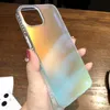 iPhone 14 13 12 11 Pro Max 12Mini XS Max XR 7 8 6 S 6S Plus SE Aurora Frosted Soft Shell Case 용 레이저 점진적인 다채로운 전화 케이스