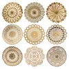 Table Mats Vintage Style Flower Shape Tea Banquet Placemat Hollowed Out Design Round Lace Embroidery Place Mat Party Decoration