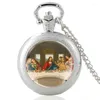 Pocket Watches Classic Christian The Last Supper Design Glass Cabochon Quartz Watch Vintage Men Women Pendant Necklace Chain Clock