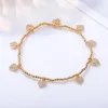 Charm Bracelets Cubic Zirconia Heart Charms Bracelet For Women Gold Color Elastic Beads Bangle Wedding Gift Fashion Jewelry Accessories